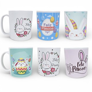 Kit 6 Canecas Páscoa Coelho Estampadas Plástico 350ml Festa em Oferta na Shopee