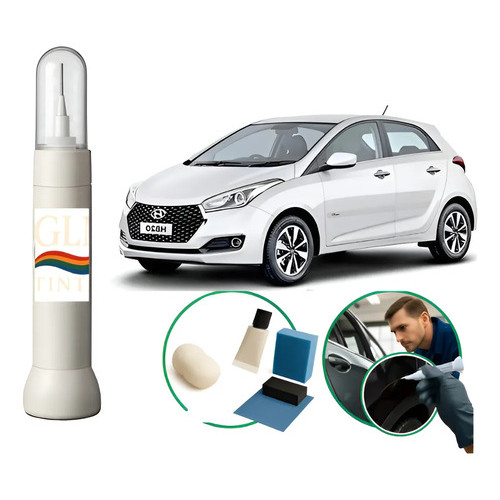 Caneta Pintura Remove Repara Riscos Branco Polar Hyundai Branco Polar Liso