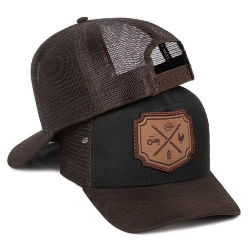 Boné Country Trucker Masculino Bordado Premium Agricultor Tela Respirável Peão Lida Cowboy Vaqueiro