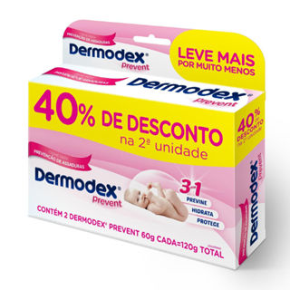 Kit Pomada para Prevenção de Assaduras Dermodex Prevent 2 Unidades de 60g 40% na 2ª Unidade em Oferta na Shopee