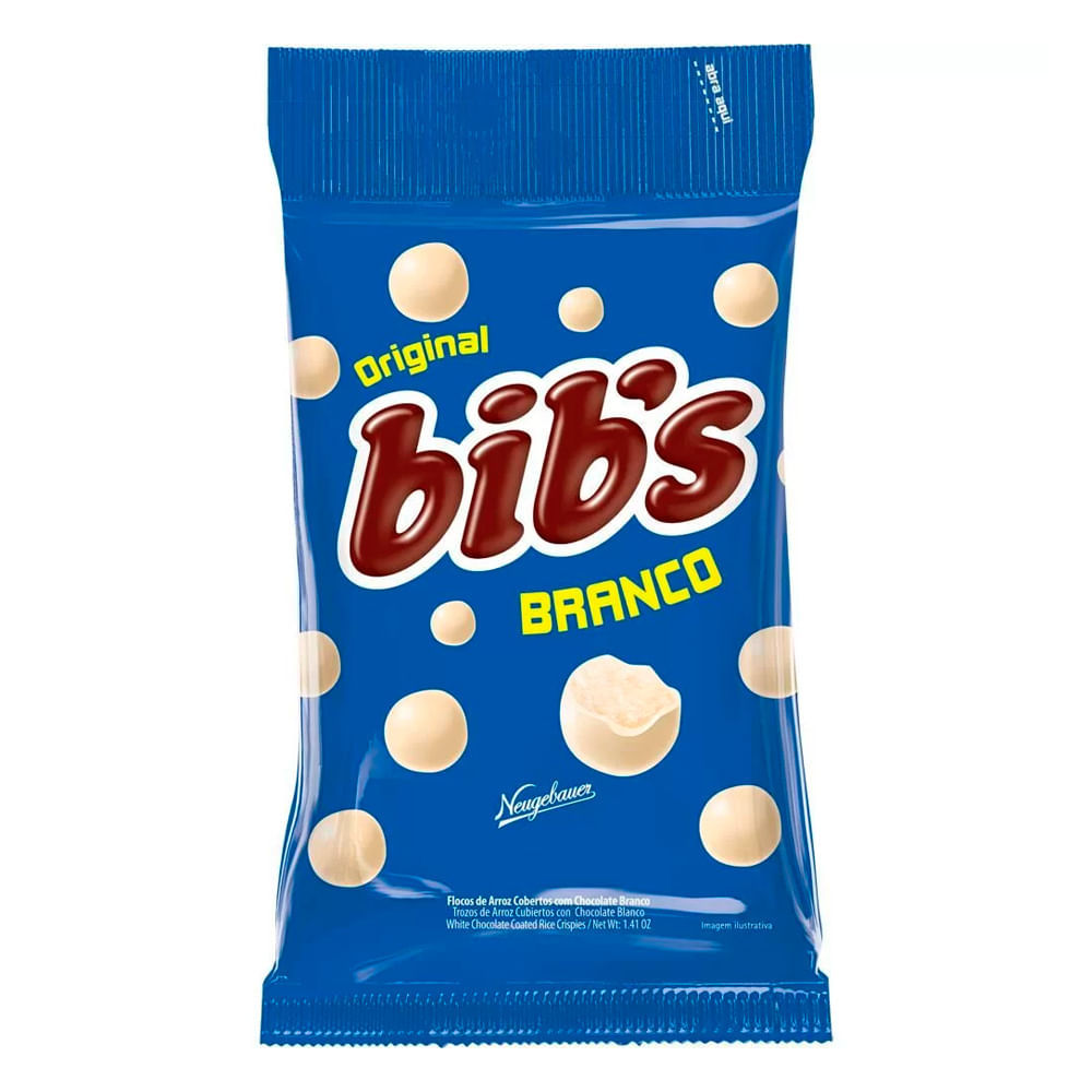 Confeito Bib's Chocolate Branco 40g em Oferta na Shopee