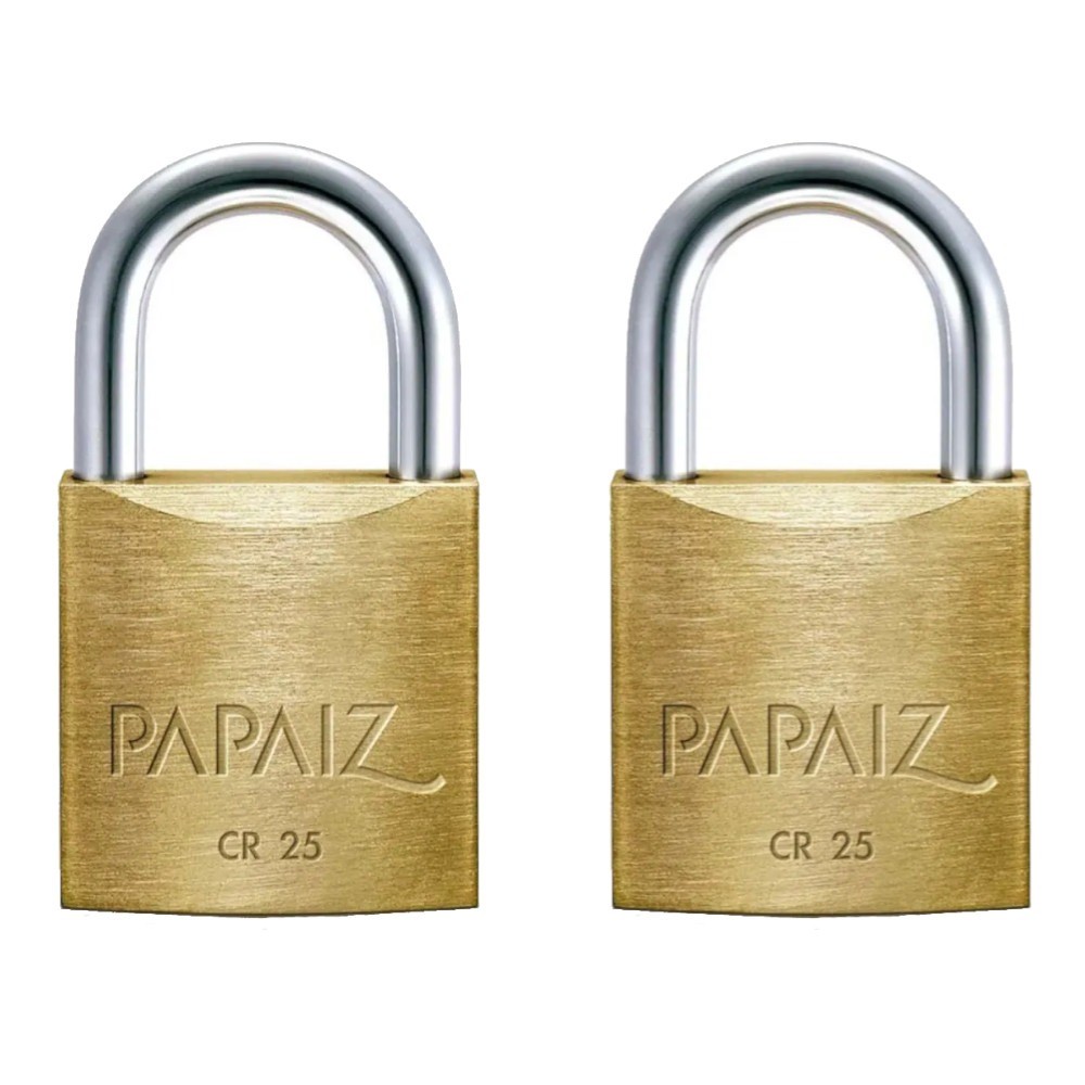 Kit 2 cadeados em latão de 25 mm - CR25 Papaiz em Oferta na Shopee