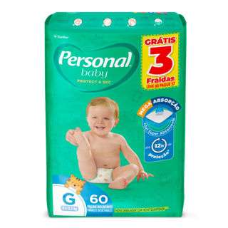 Fralda Personal Baby Protect & Sec Tamanho G Leve 60 Pague 57 Fraldas Descartáveis em Oferta na Shopee