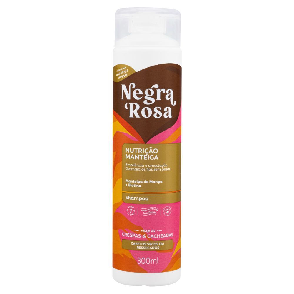 Shampoo Negra Rosa Nutrição Manteiga 300ml em Oferta na Shopee