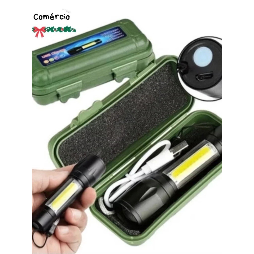 Mini Lanterna Led Tática 3 Modos Recarregável Camping