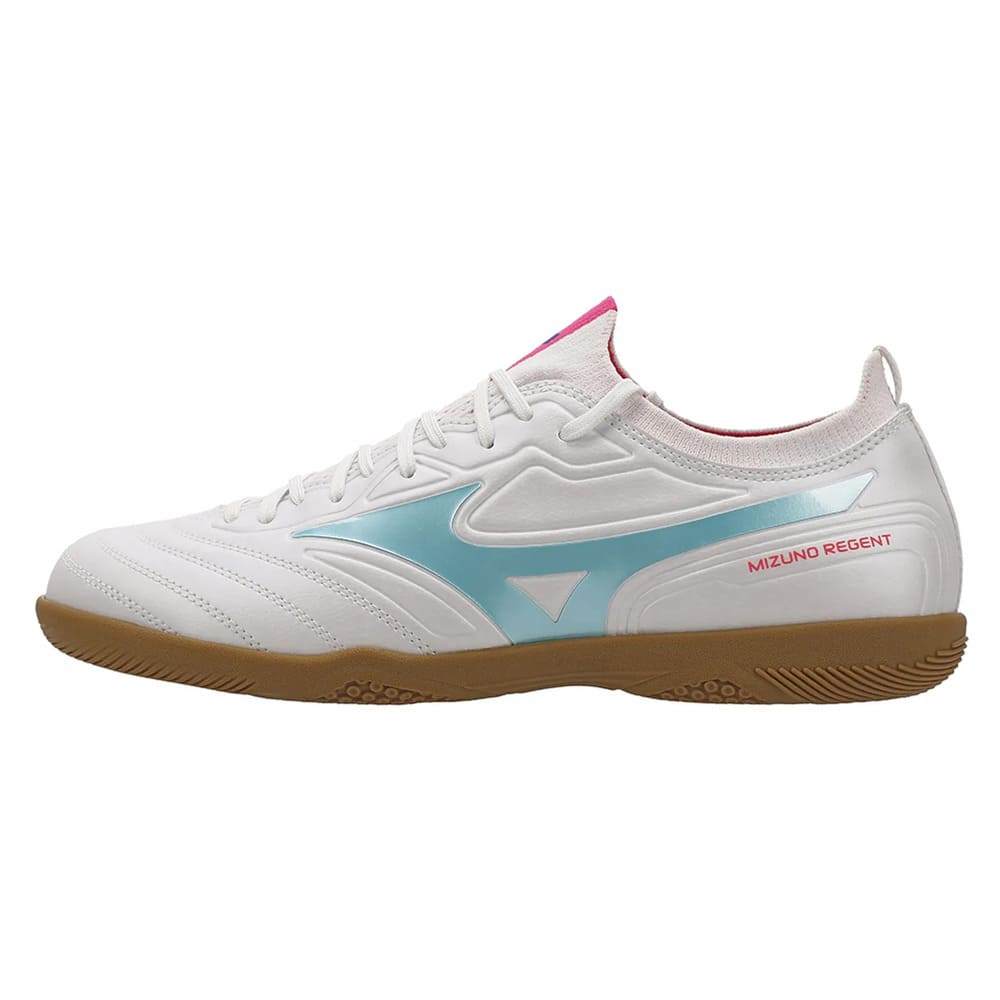 Chuteira Mizuno Futsal Regent Branco/Rosa Oficial + NF