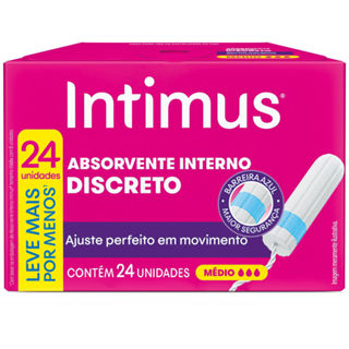 Absorvente Interno Intimus Discreto Médio  24 Unidades em Oferta na Shopee