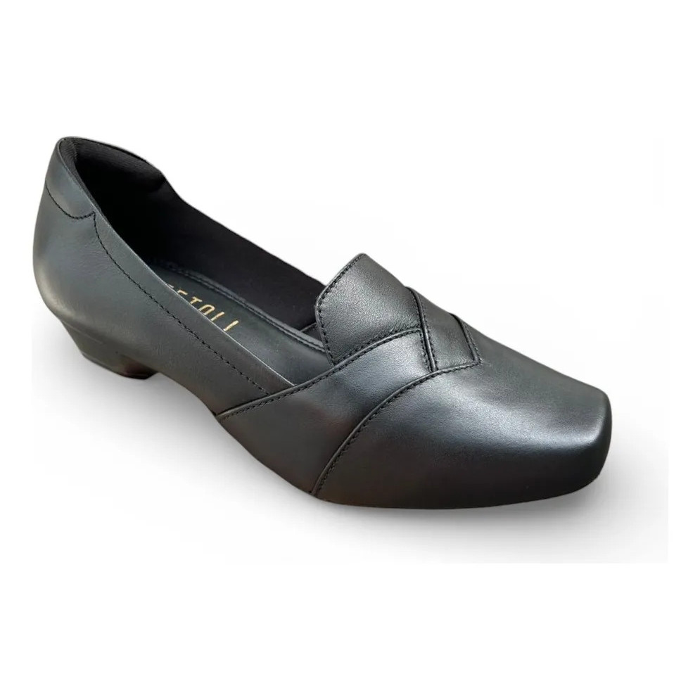 Sapato Feminino Neftali Preto Gaspea Curta Confortavel Elegante Casual Social Moda Linda Macia Leve Charmosa Versatil To