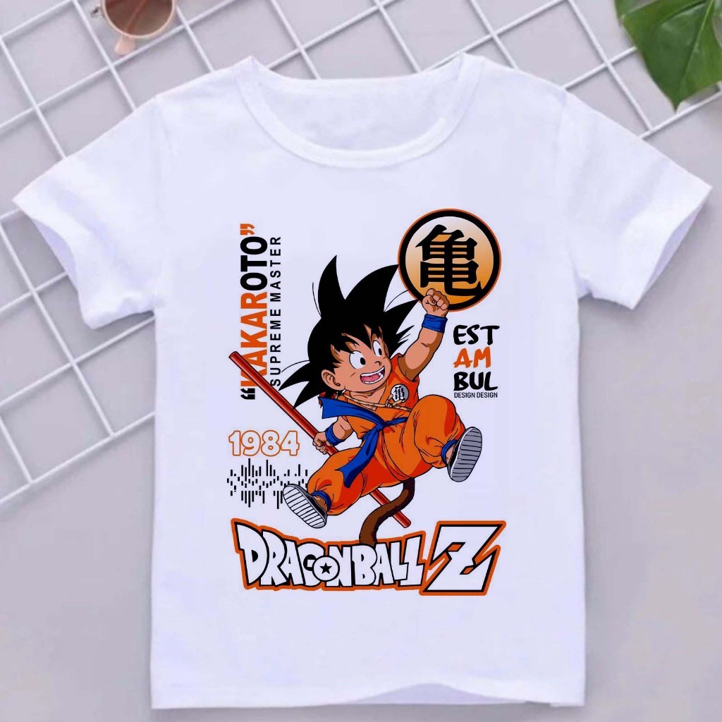 Camiseta Infantil Divertida estampada Dragon Ball Z Kakaroto Blusa juvenil presente camisa leve fresca kids personagens
