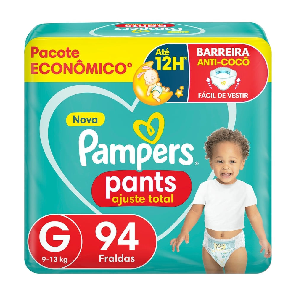 Fralda Pampers Pants Ajuste Total Tamanho G 94 Unidades Descartáveis em Oferta na Shopee