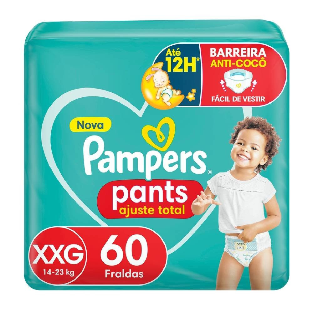 Fraldas Pampers Pants Ajuste Total Tamanho Xxg 60 Unidades em Oferta na Shopee