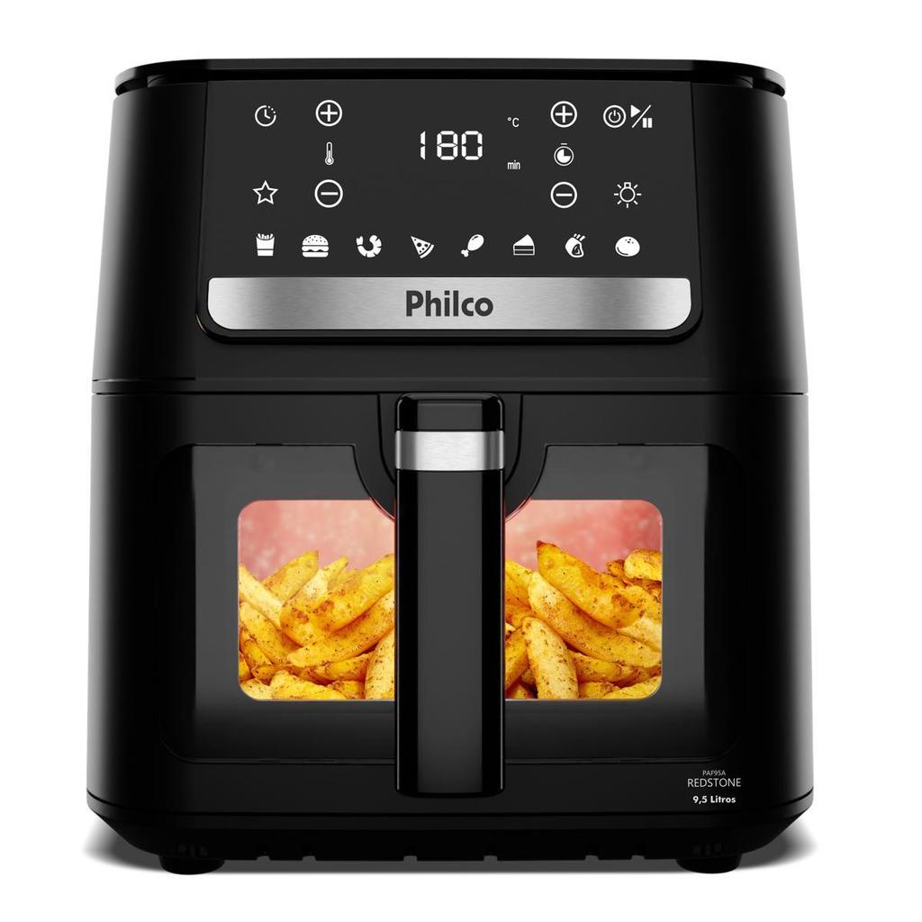 Air Fryer Philco 9,5L Visor Glass Redstone 1800W PAF95A em Oferta na Shopee