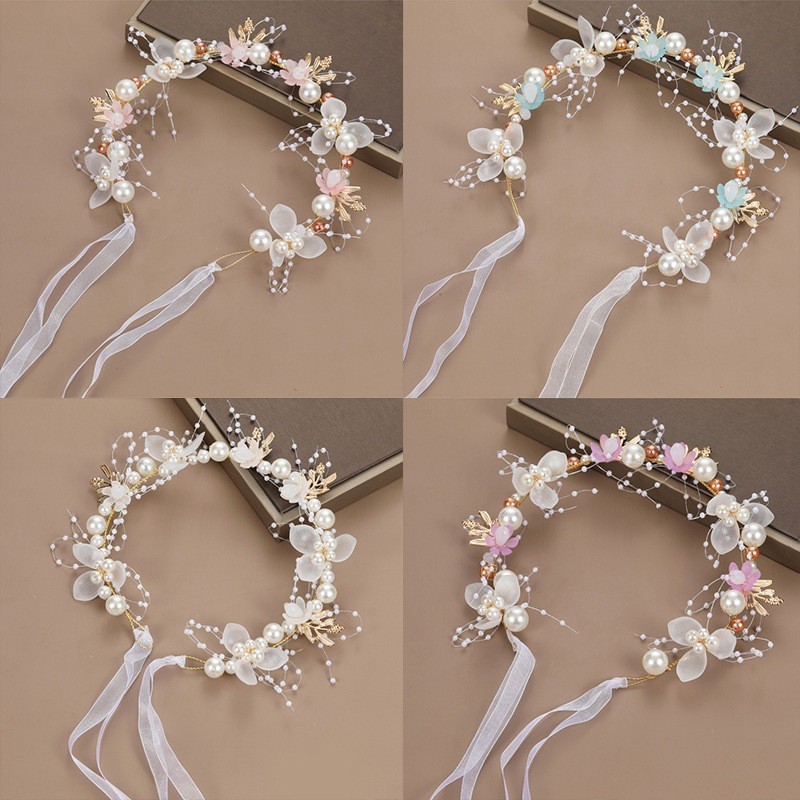 Tiara de Flores para Daminha – Acessório Elegante para Casamento Batizado Debutante Noivinha