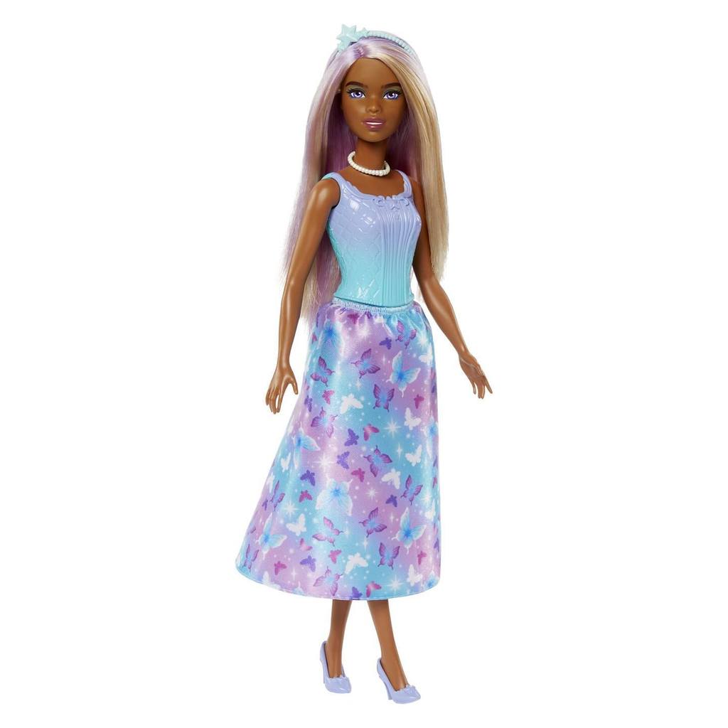 Boneca Barbie Donzela Vestidos de Sonho Negra Cabelo Violeta e Loiro - Mattel