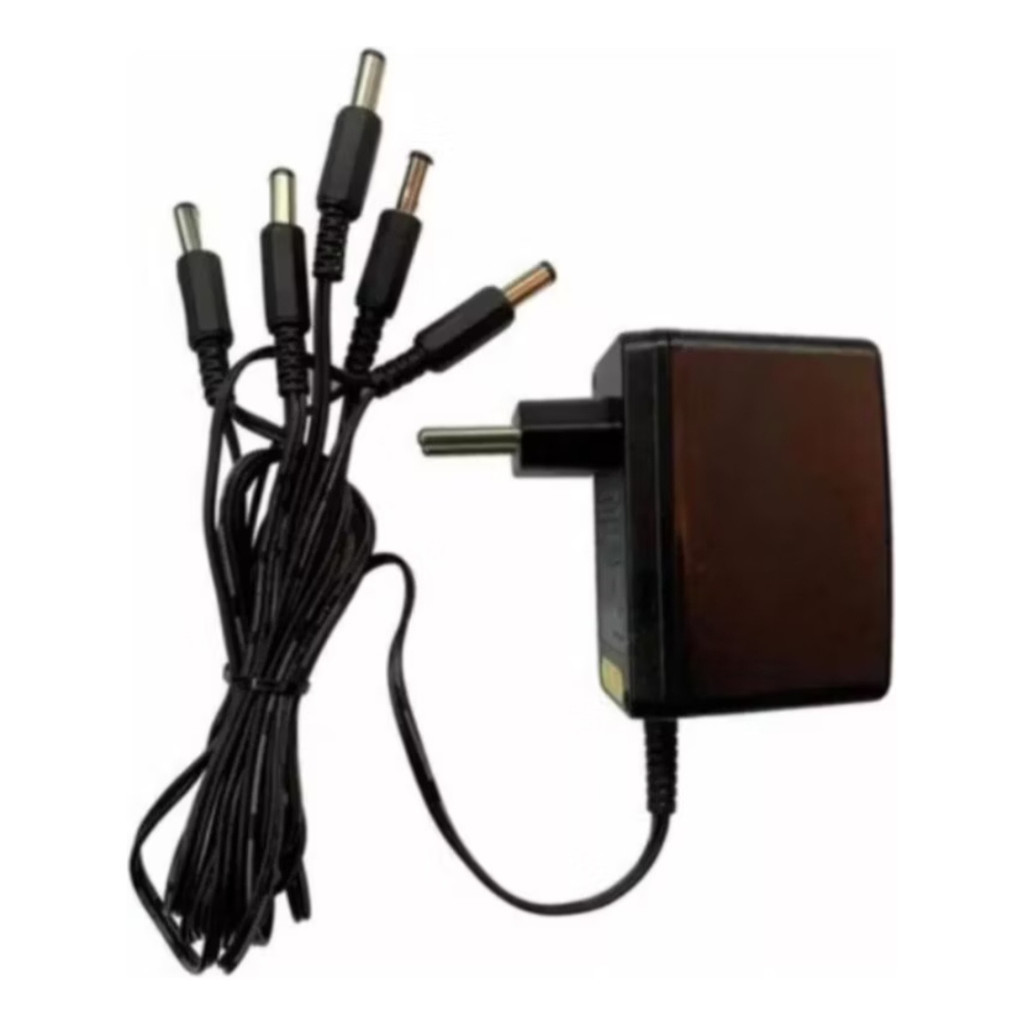 Fonte 9v Pedal 5 Saídas - Fonte Para Pedaleira com 5 saidas Bivolt