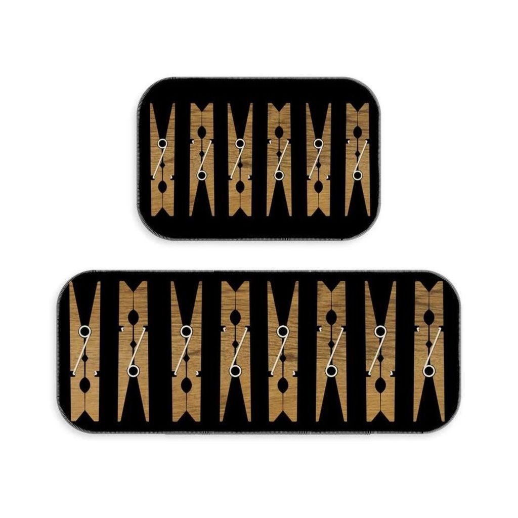 Jogo De Tapetes Para Lavanderia Wevans Preto em Oferta na Shopee