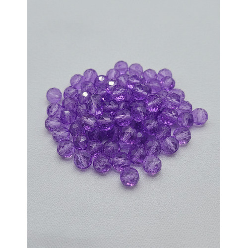 Guia Nanã - Kit 300 Contas Lilás Cristal 8mm + Firma/linha Lilás
