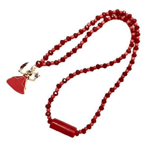 Kit Guia Iansã + Patuá Proteção Carro Cristal 8mm  Vermelho