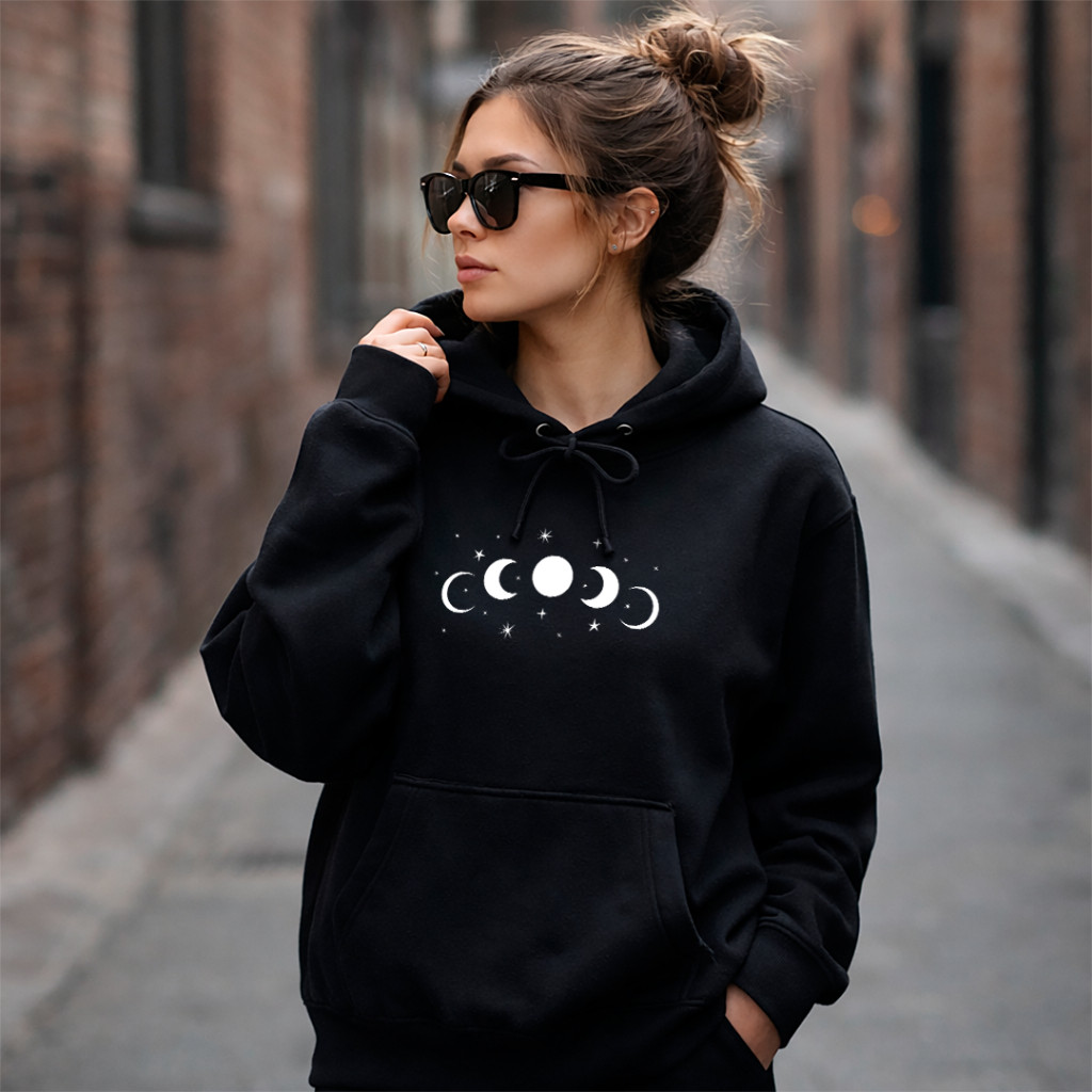 Blusão Moletom Feminino Canguru Estampado Capuz Flanelado Conforto Urbano