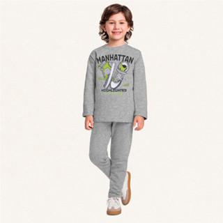 Conjunto infantil menino blusão e calça manhattan Fakini em Oferta na Shopee