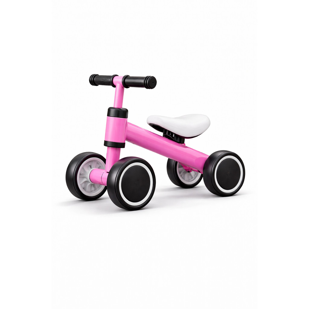 Bicicleta de Equilíbrio Bebê 4 Rodas | Andador Infantil Sem Pedal 18+ Meses | Bike Educativa Segura
