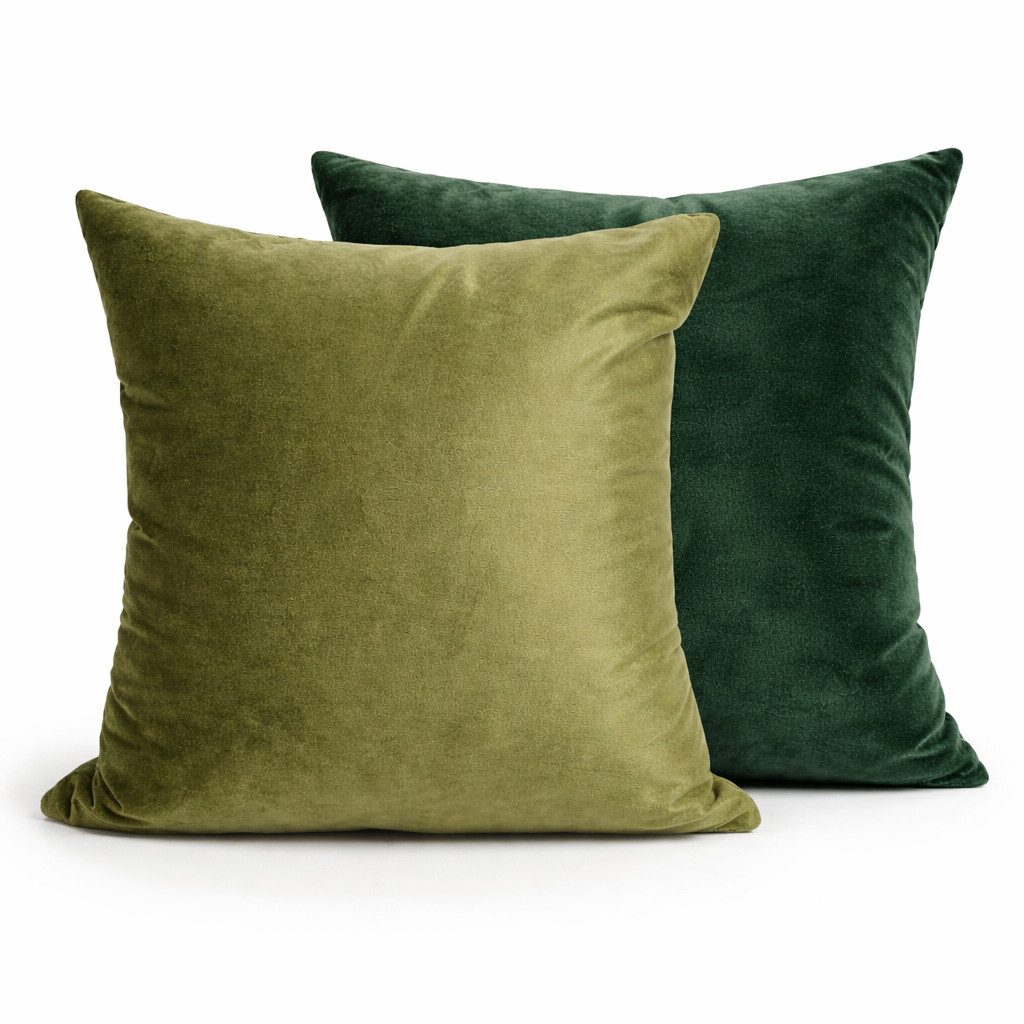 Capa Almofada  Micromink Verde Veludo 43x43 Ziper Invisivel Jolitex