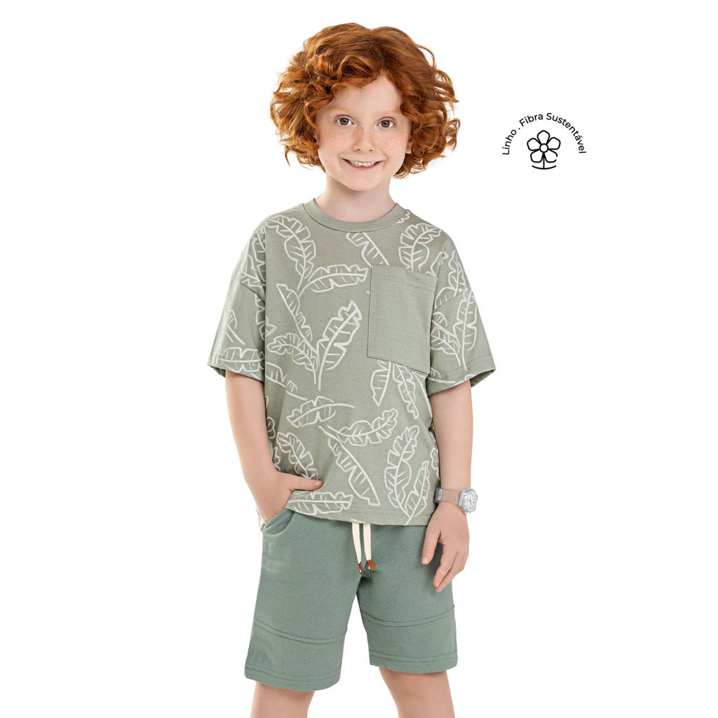 Conjunto Infantil Menino Folhas Bolso Colorittá Verde em Oferta na Shopee