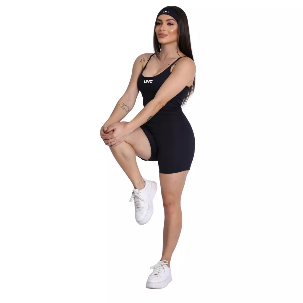 Macaquinho Com Faixa Academia Crossfit Feminino Suplex Macacão Fitness Treino Esporte Confortável Zero Transparência