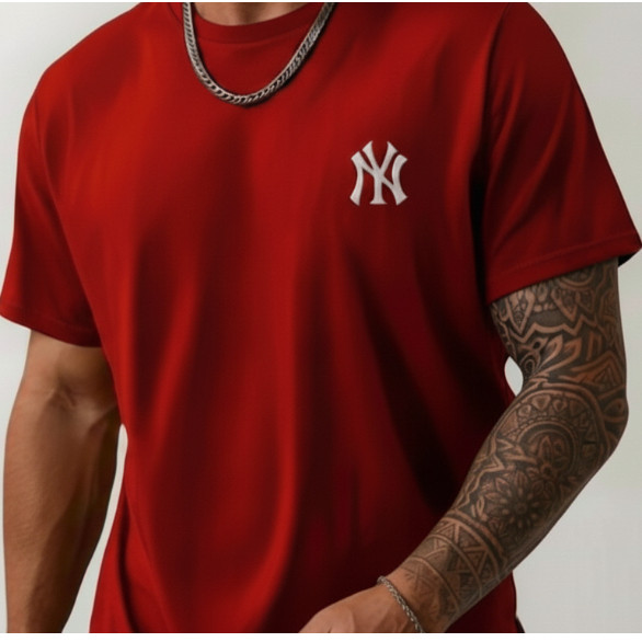 Camisa Camiseta Masculina NY Sobreposto NEW YORK Gola Redonda 100%  Algodão Moda gringa