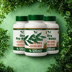 Vittanutri | Kit 3 un Suplemento Alimentar OP.Nob + Cúrcuma e Gengibre 120 Cápsulas 500mg natural