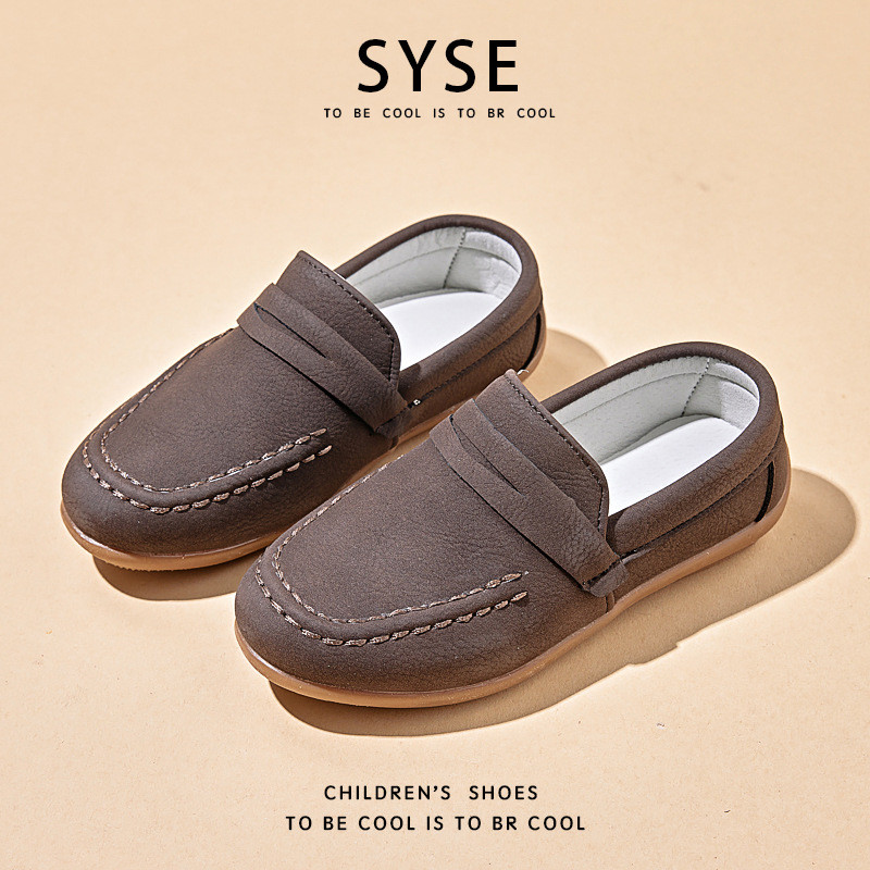 Mocassins Infantis De Couro Penny Para Crianças Pequenas , Sapatos Sociais Casuais Meninos E Meninas