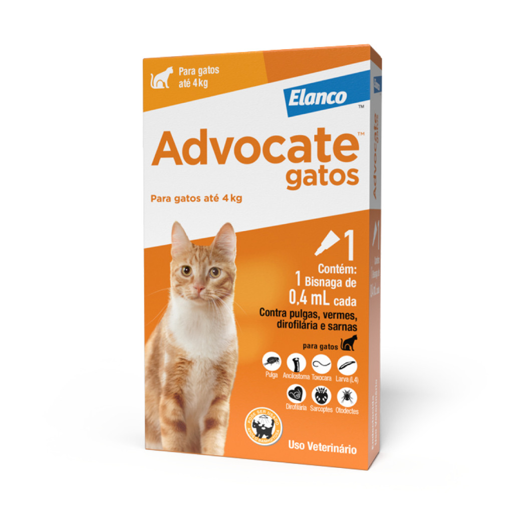 Advocate  Antipulgas Para Gatos Até 4kg 1 Pipeta em Oferta na Shopee