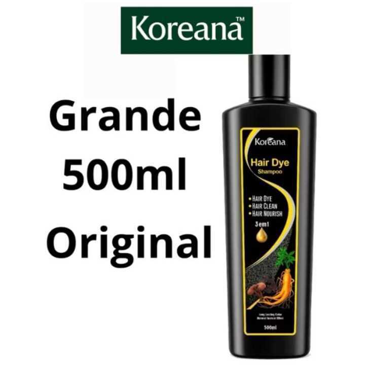 Shampoo Tintura Preto 500ml Tonalizante Capilar Colorante Cobre Cabelos Brancos