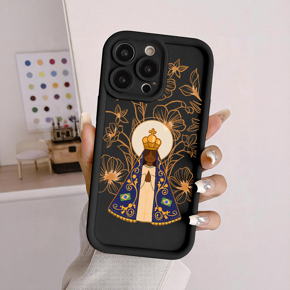 Capa Silicone Macio Para Samsung A55/A35/A15/A05/A54/A34/A14/A13/A12 - Nossa Senhora Aparecida Anti Queda JGS