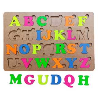 Alfabeto Educativo Colorido com Letras Neon Destacáveis em MDF (Madeira) Fácil Aprendizagem em Oferta na Shopee