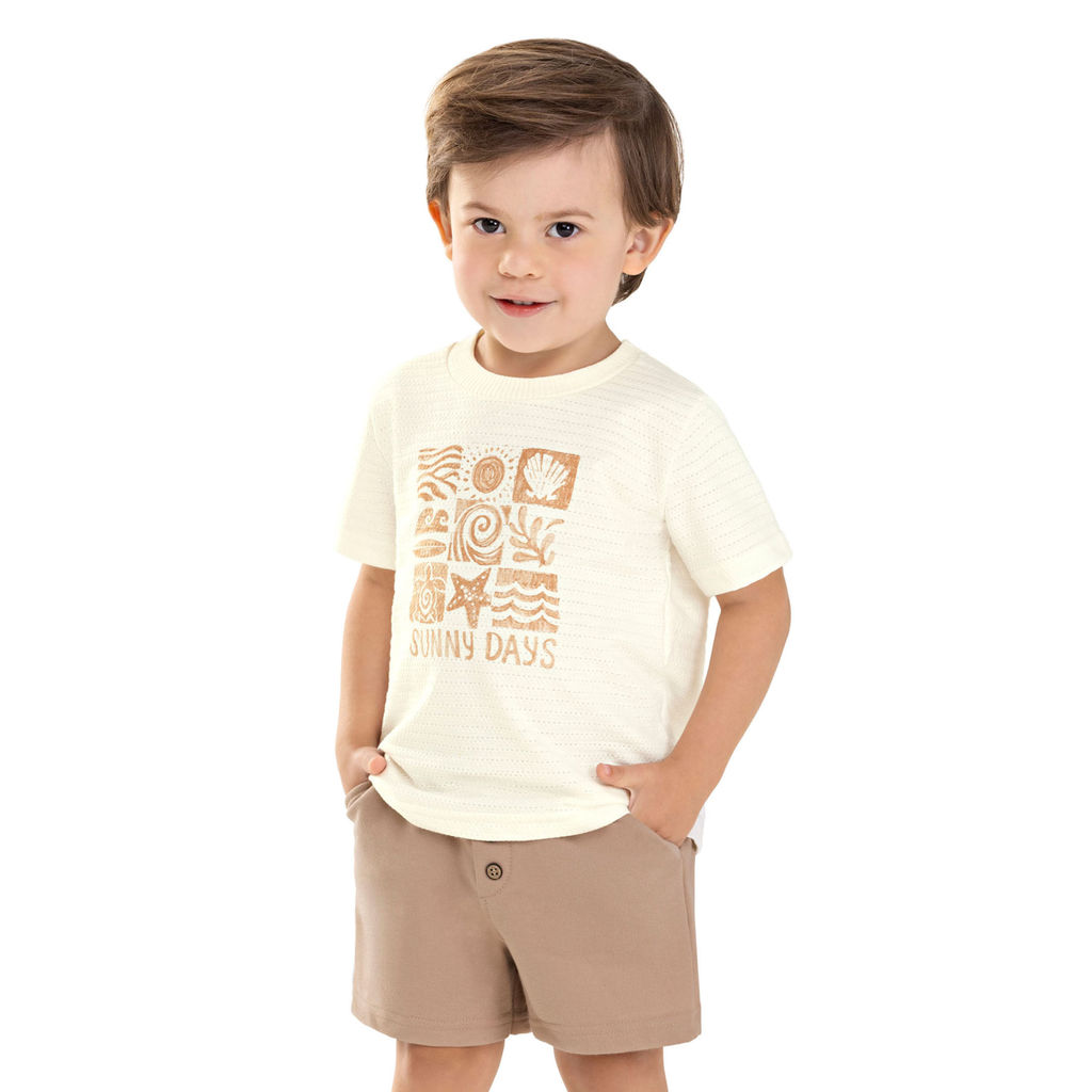 Conjunto Infantil Menino Sunny Textura Colorittá Bege