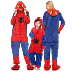 Kigurumi Pijama Homem Aranha Pelucía - Macio e Confortável para seu Inverno