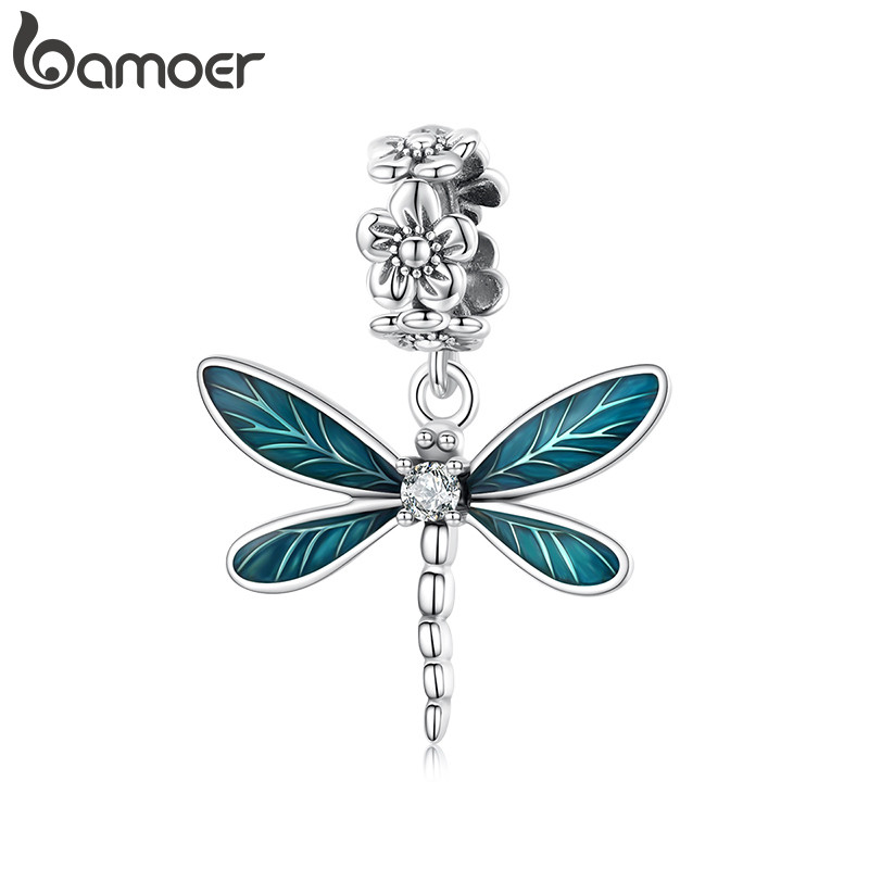 Bamoer Bead Dragonfly Pingente DIY Pulseira Colar Acessórios Para Presentes Femininos