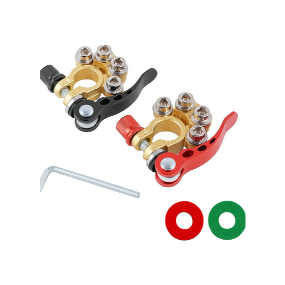 Kit Com 2 Conectores - 12v 24v Positivo & Negativo Automotivo Bateria Terminal Cabo Braçadeira de Liberação Rápida Carro
