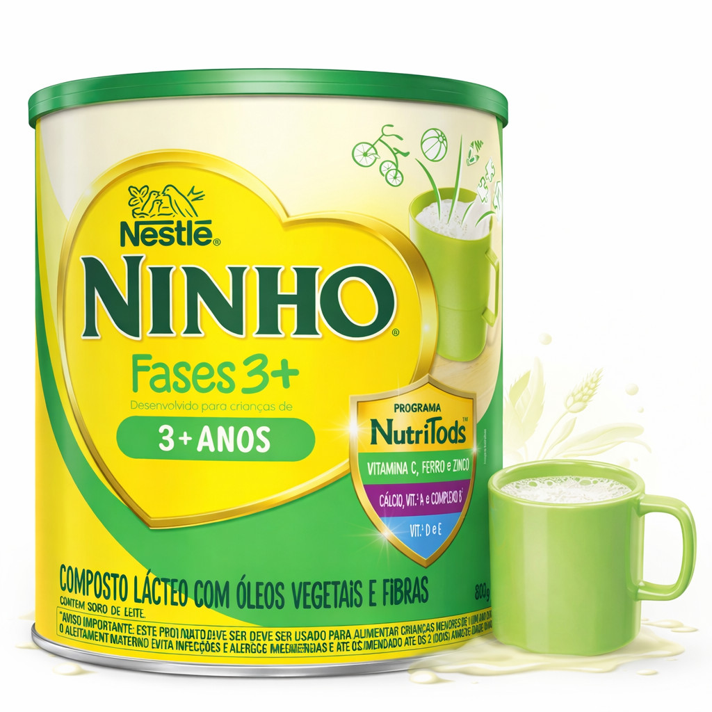 Composto Lácteo Ninho Fases 3+ Nestlé 3 a 5 anos 800g
