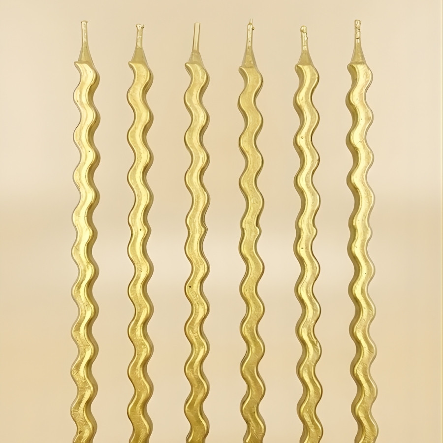 Vela Ondulada - Ouro - 12,5cm - 6 unidades - Rizzo