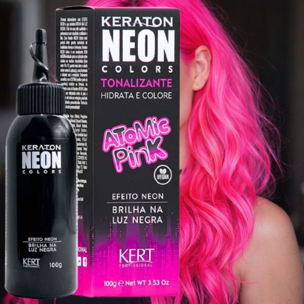Keraton Hard Colors Neon Atomic Pink – Rosa Neon Intenso, Cor Vibrante e Cheia de Estilo!