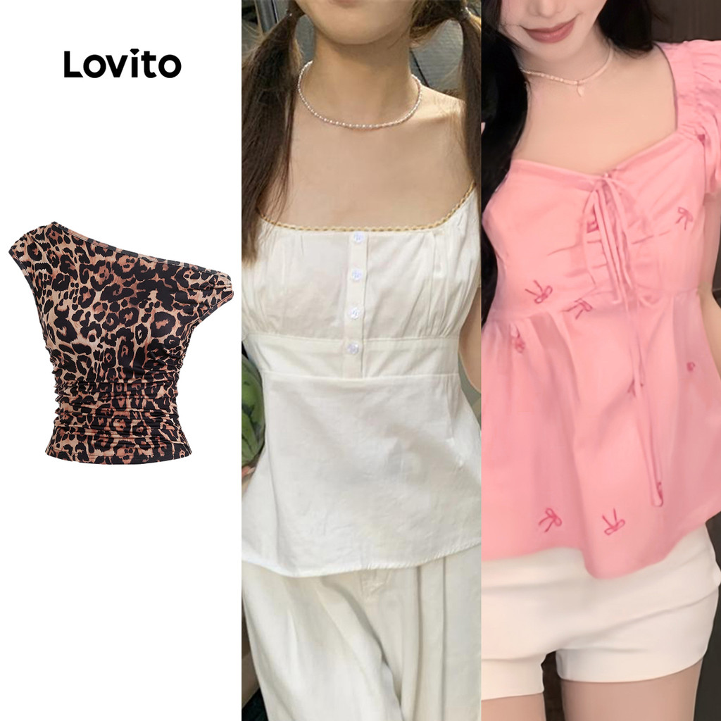 Lovito Special Casual Tops for Women 2 (Size S) em Oferta na Shopee