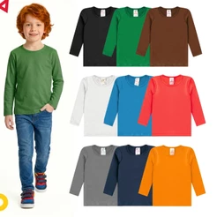 Kit 3 Blusas Térmicas Infantil Masculina Manga Longa Segunda Pele Forrada para Inverno