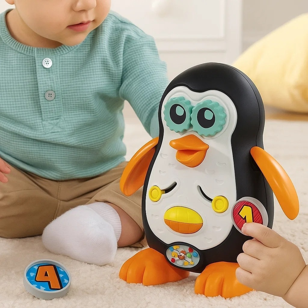 Pinguino Brinquedo Educativo Som Divertido Bichinho Interativo Presente Criança