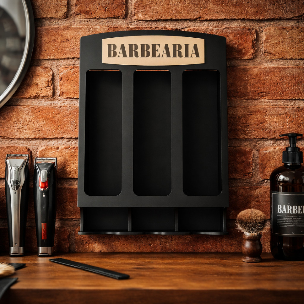 Suporte para 30 Pomadas em MDF Barbearia Profissional