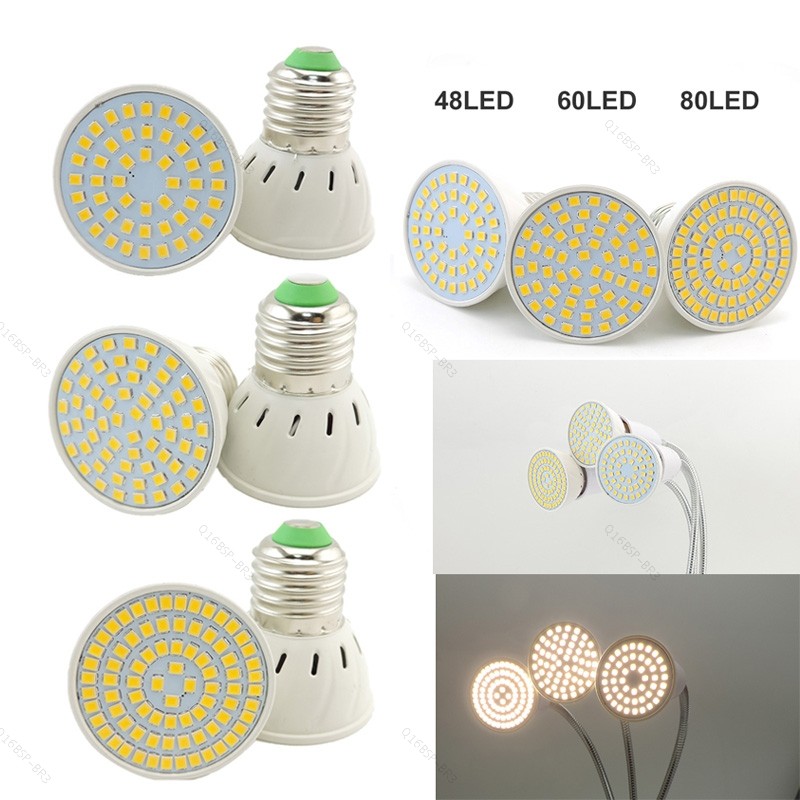 Espectro Completo 48 60 80 LED Planta Crescer Lâmpadas E27 phytolamp Vegs Cultivo Growbox Luz Solar Flor Interior Caixa