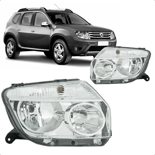 Farol Duster 2010 2011 2012 2013 2014 2015 Cromado em Oferta na Shopee