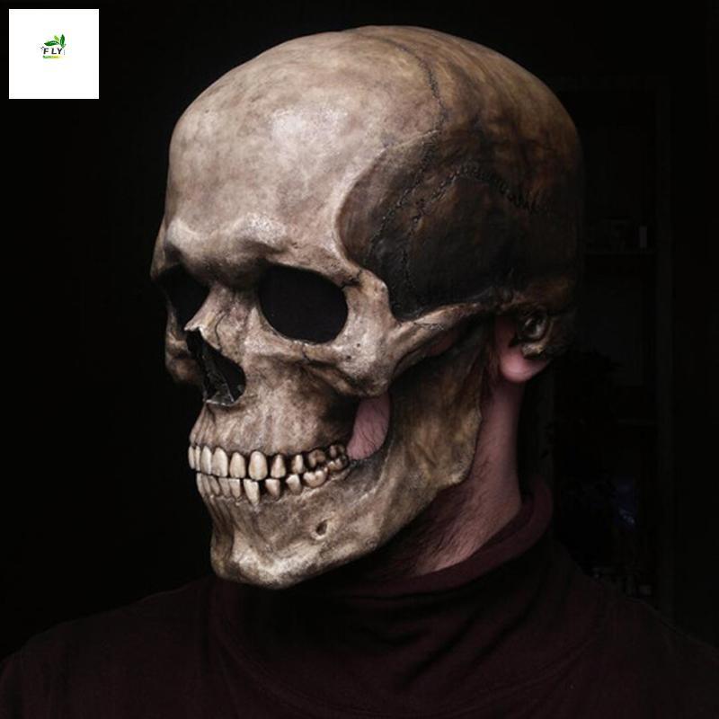 Capacete De Cobertura Facial De Caveira Com Mandíbula Móvel-Adereços De Filme De Bar Para Festa De Halloween