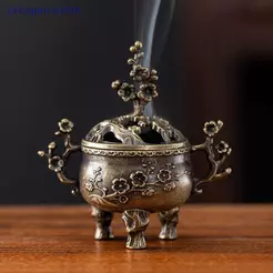 [newpros] Queimador De Incenso De Liga Vintage Sti Holder Três Pernas Vazadas Mini Sândalo Decoração De Casa [pubr]